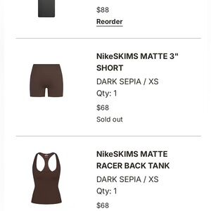 SKIMS NIKE Dark Sepia Brown Set